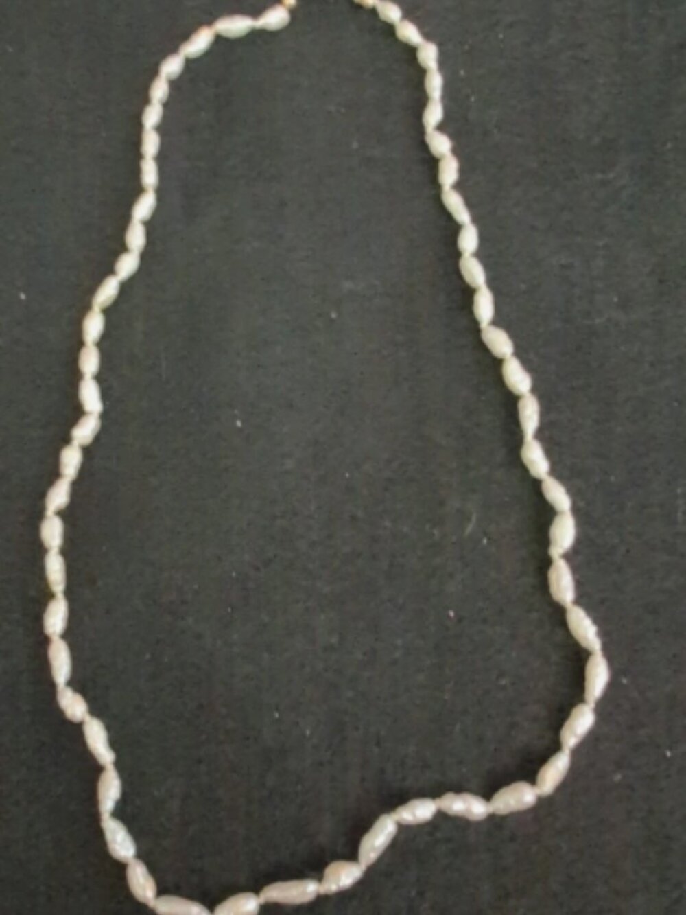 Baroque Rice Strand Of Pearls Vintage 17"